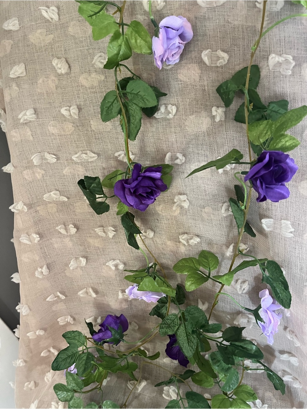 90 inch Artificial Purple Rose Garland - Decorative Purple Floral Vine - Picture 4 of 5